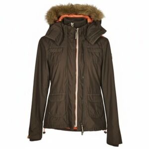 SUPERDRY Fur Trim Hooded Outdoor Gorpcore‎ Jacket Utility Coat Lightweight